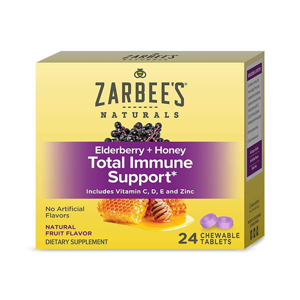 Zarbee's Complete Elderberry + Honey Total Immune Support* Chewable   24tablets 