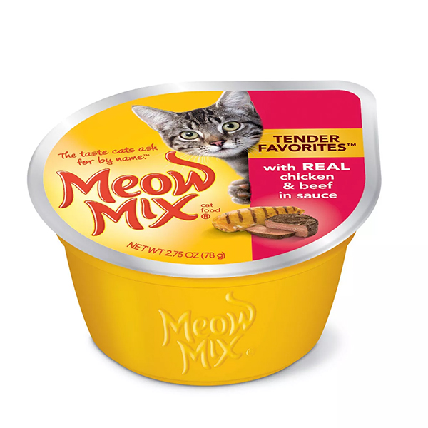 Meow Mix Tender Favorites With Real Chicken & Beef in Sauce Wet Cat Food 78g 