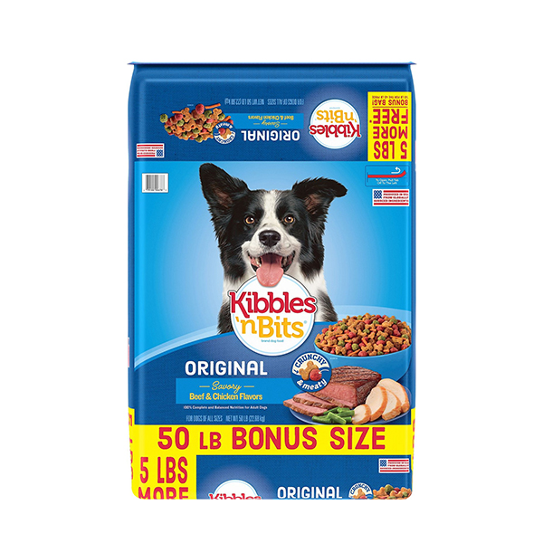 Kibbles 'n Bits อาหารสุนัขแบบแห้งรสเนื้อและไก่ 50ปอนด์s