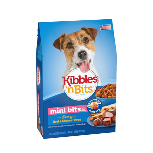 Kibbles 'n Bits Small Breed Mini Bits Savory Beef & Chicken Flavors Dry Dog Food  3.5lbs 