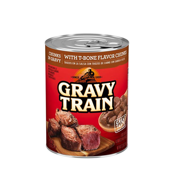 Gravy Train Chunks In Gravy With T-Bone Flavor Chunks Wet Dog Food 13.2oz 