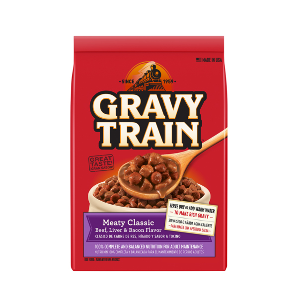 Gravy Train Meaty Classic Beef Liver & Bacon Flavor Dry Dog Food 14lbs 