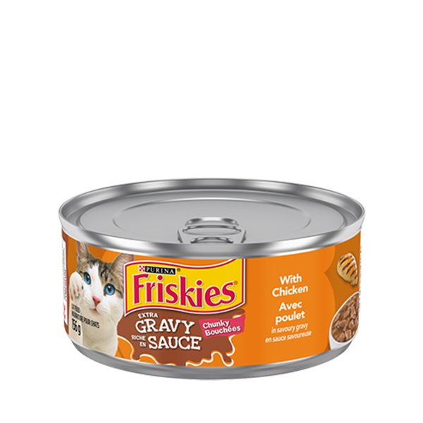Friskies Extra Gravy Chunky with Chicken in Savoury Gravy Wet Cat Food  156g 