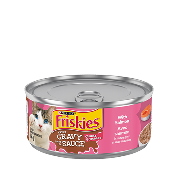 Friskies Extra Gravy Chunky with Salmon in Savoury Gravy Wet Cat Food  156g 