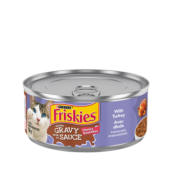 Friskies Extra Gravy Chunky with Turkey in Savoury Gravy Wet Cat Food  156g 
