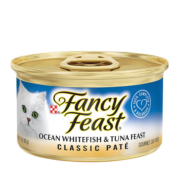 Fancy Feast Classic Paté Ocean Whitefish & Tuna Gourmet Wet Cat Food  3oz 