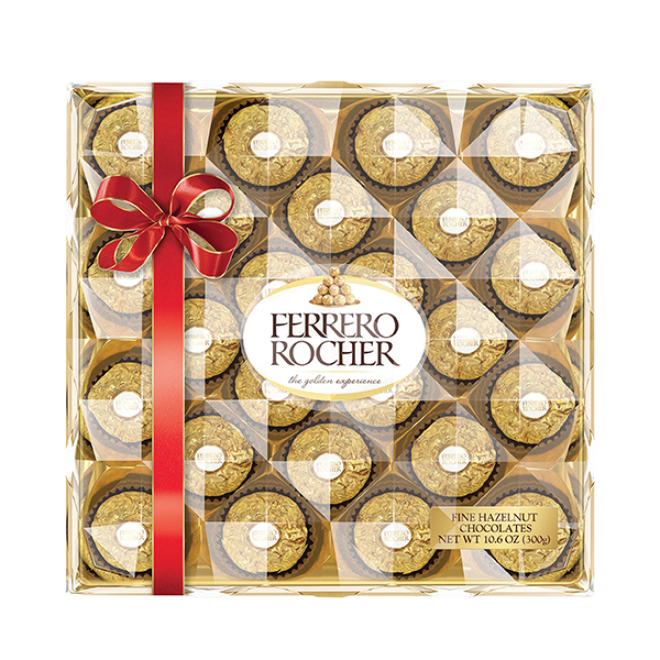 Ferrero Rocher Fine Hazelnut Milk Chocolate Candy, Diamond Gift Box, 10.5 Oz 