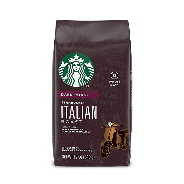 Starbucks Dark Roast Whole Bean Coffee — Italian Roast — 100% Arabica — 1 Bag (12 Oz.) 