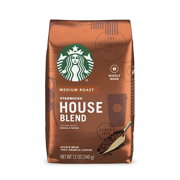 Starbucks Medium Roast Whole Bean Coffee — House Blend — 1 Bag (12 Oz.) 