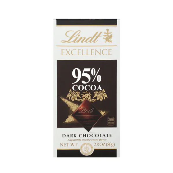 Lindt Excellence 95% Cocoa Dark Chocolate Candy Bar, 2.8 Oz. 