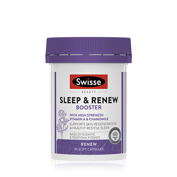 SWISSE BEAUTY SLEEP & RENEW BOOSTER WITH HIGH STRENGTH VITAMIN A & CHAMOMILE 30 Capsules 