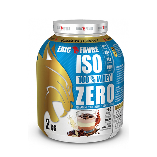 ERIC FAVRE Iso Zero 100% Whey - Protein Isolate For Muscle Development - Triple Choco Flavor 2 Kg 