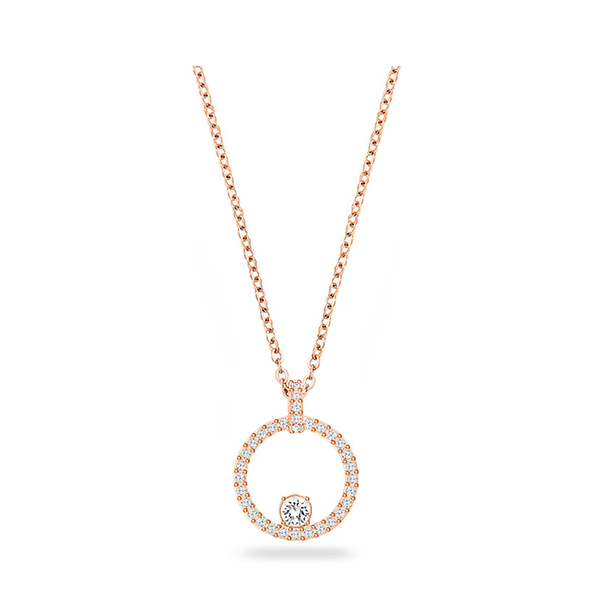 Swarovski Necklace, Creativity Pendant, Circle, White, Rose Gold 5202446 