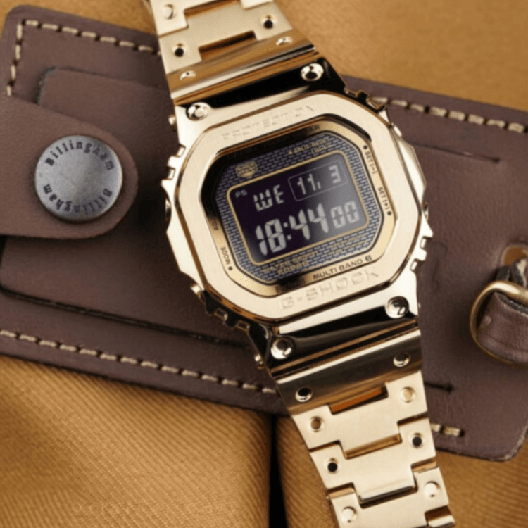 Casio G-SHOCK Gold  Silver Small Square Watch GMW-B5000GD-9 