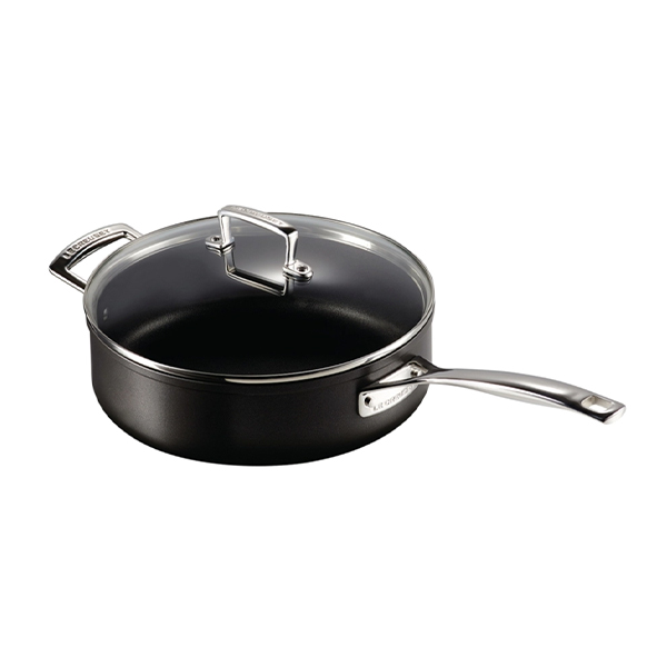 Le Creuset Saute Pan And Glass Lid Black 27cm 