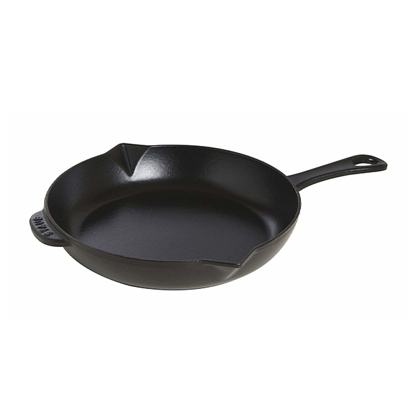 Staub Cast Iron Frying Pan with Pouring Spout Black 26cm 