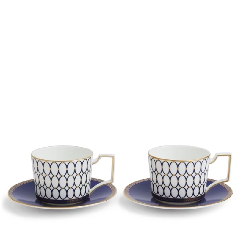 Wedgwood Renaissance Gold Teacups And Saucers Set 4pcs 