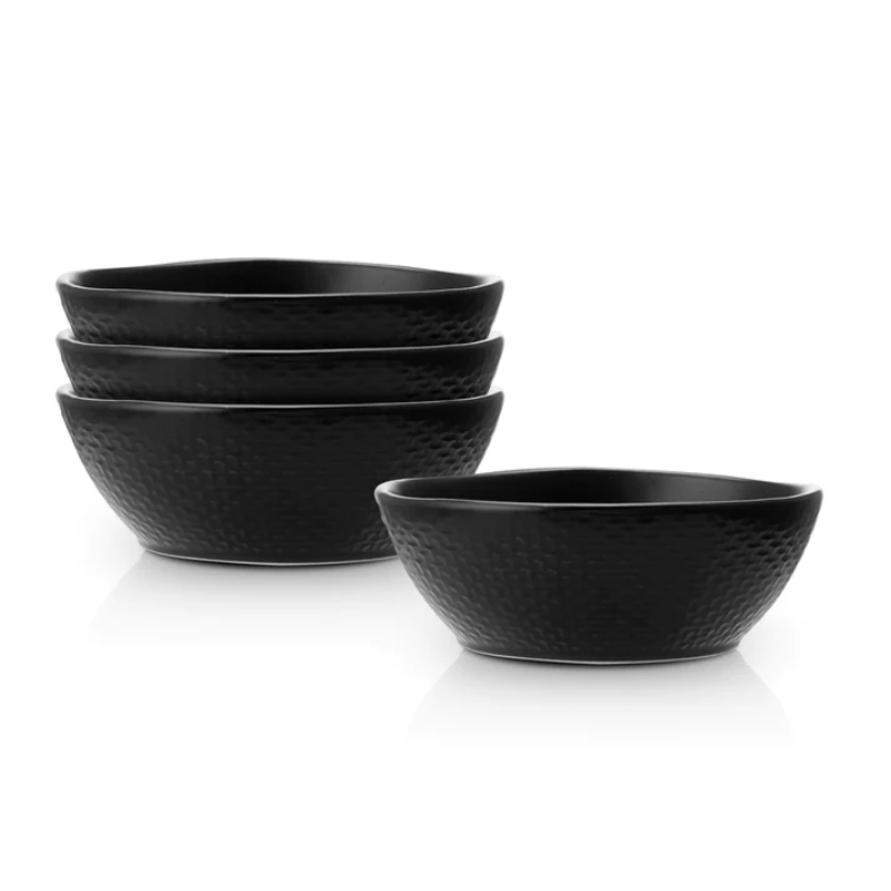 Stone + Lain Abigael Stoneware Bowl Black 4pcs 